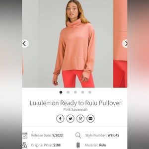 Lululemon Ready To Rulu Pullover